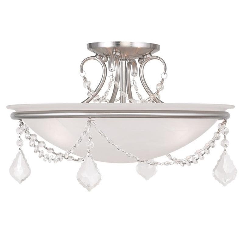 Livex Lighting Chesterfield Ceiling Mount in Brushed Nickel