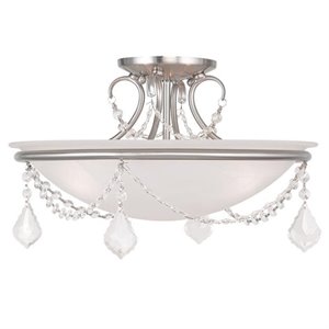 Livex Lighting Chesterfield Ceiling Mount in Brushed Nickel