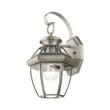 Livex Lighting Monterey 1-Light 60W Brass Outdoor Wall Lantern in Brushed Nickel