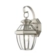 Livex Lighting Monterey 1-Light 60W Brass Outdoor Wall Lantern in Brushed Nickel