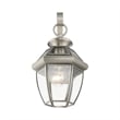 Livex Lighting Monterey 1-Light 60W Brass Outdoor Wall Lantern in Brushed Nickel