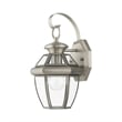Livex Lighting Monterey 1-Light 60W Brass Outdoor Wall Lantern in Brushed Nickel