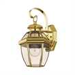 Livex Lighting Monterey 1-Light 60W Brass Outdoor Wall Lantern in Polished Brass