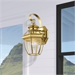 Livex Lighting Monterey 1-Light 60W Brass Outdoor Wall Lantern in Polished Brass
