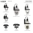 Livex Lighting Monterey 1-Light 60W Brass Outdoor Wall Lantern in Black