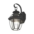 Livex Lighting Monterey 1-Light 60W Brass Outdoor Wall Lantern in Black
