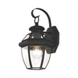 Livex Lighting Monterey 1-Light 60W Brass Outdoor Wall Lantern in Black