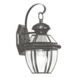Livex Lighting Monterey 1-Light 60W Brass Outdoor Wall Lantern in Black