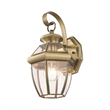 Livex Lighting Monterey 1-Light 60W Brass Outdoor Wall Lantern in Antique Brass