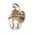 Livex Lighting Monterey 1-Light 60W Brass Outdoor Wall Lantern in Antique Brass