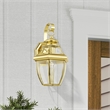 Livex Lighting Monterey 1-Light 100W Brass Outdoor Wall Lantern in Brass