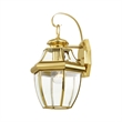 Livex Lighting Monterey 1-Light 100W Brass Outdoor Wall Lantern in Brass