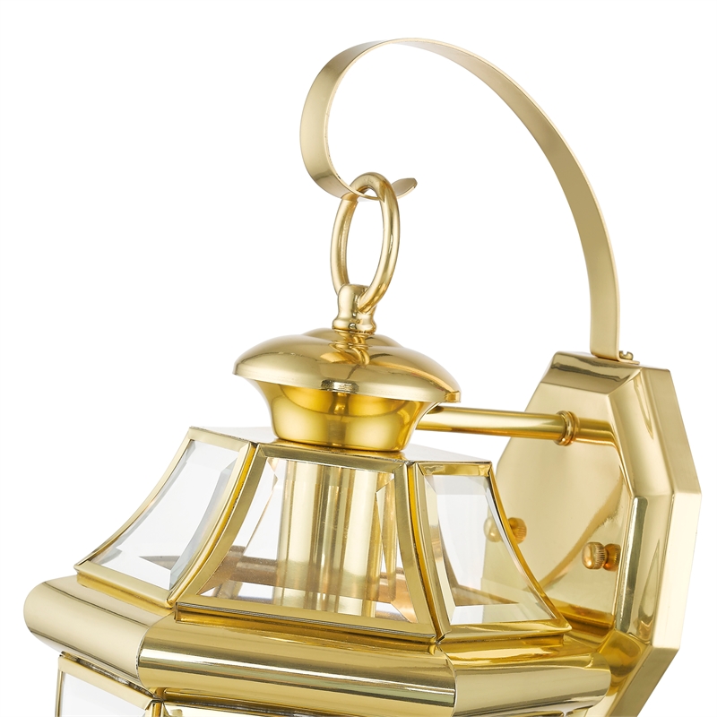 Livex Lighting Monterey 1-Light 100W Brass Outdoor Wall Lantern in Brass