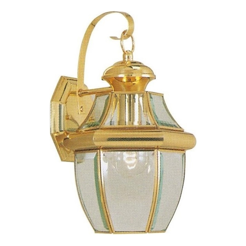 Livex Lighting Monterey 1-Light 100W Brass Outdoor Wall Lantern in Brass