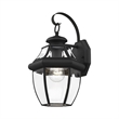 Livex Lighting Monterey 1-Light 100W Brass Outdoor Wall Lantern in Black