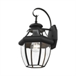 Livex Lighting Monterey 1-Light 100W Brass Outdoor Wall Lantern in Black