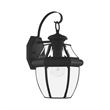 Livex Lighting Monterey 1-Light 100W Brass Outdoor Wall Lantern in Black