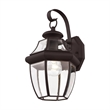 Livex Lighting Monterey 1-Light 100W Brass Outdoor Wall Lantern in Bronze
