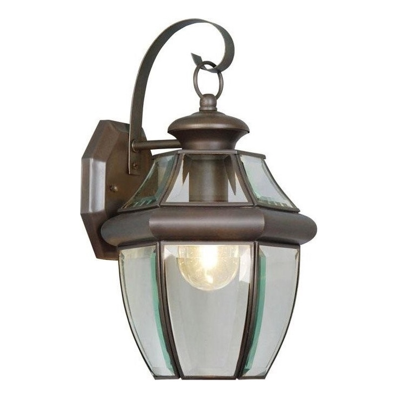 Livex Lighting Monterey 1-Light 100W Brass Outdoor Wall Lantern in Bronze