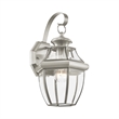 Livex Lighting Monterey 1-Light 100W Brass Outdoor Wall Lantern in Nickel