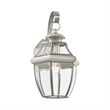 Livex Lighting Monterey 1-Light 100W Brass Outdoor Wall Lantern in Nickel