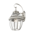 Livex Lighting Monterey 1-Light 100W Brass Outdoor Wall Lantern in Nickel