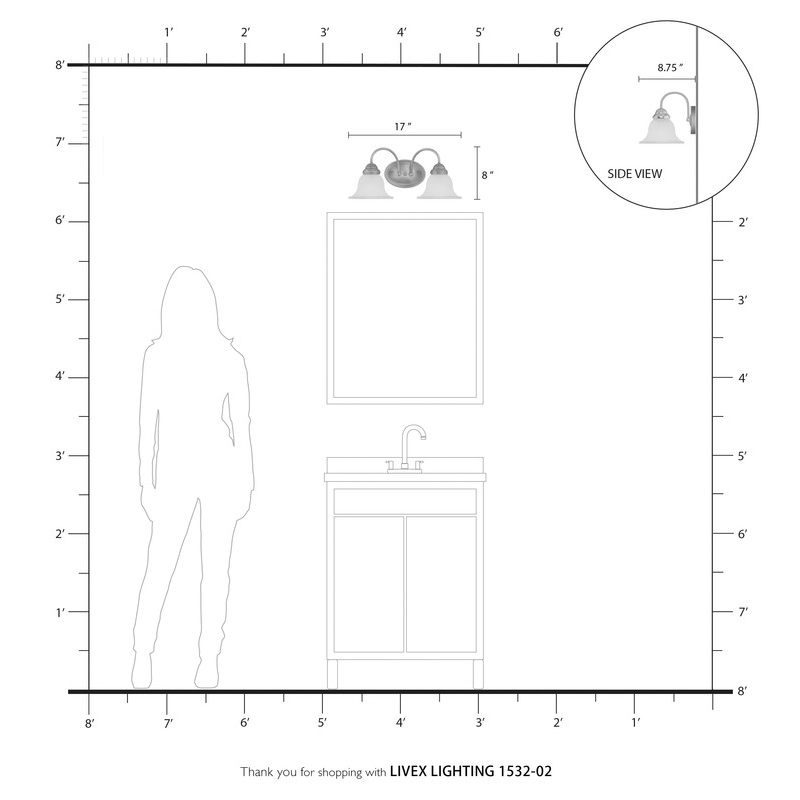 Livex Lighting Edgemont 2 Bath Light in Polished Brass