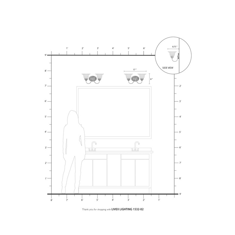 Livex Lighting Edgemont 2 Bath Light in Polished Brass