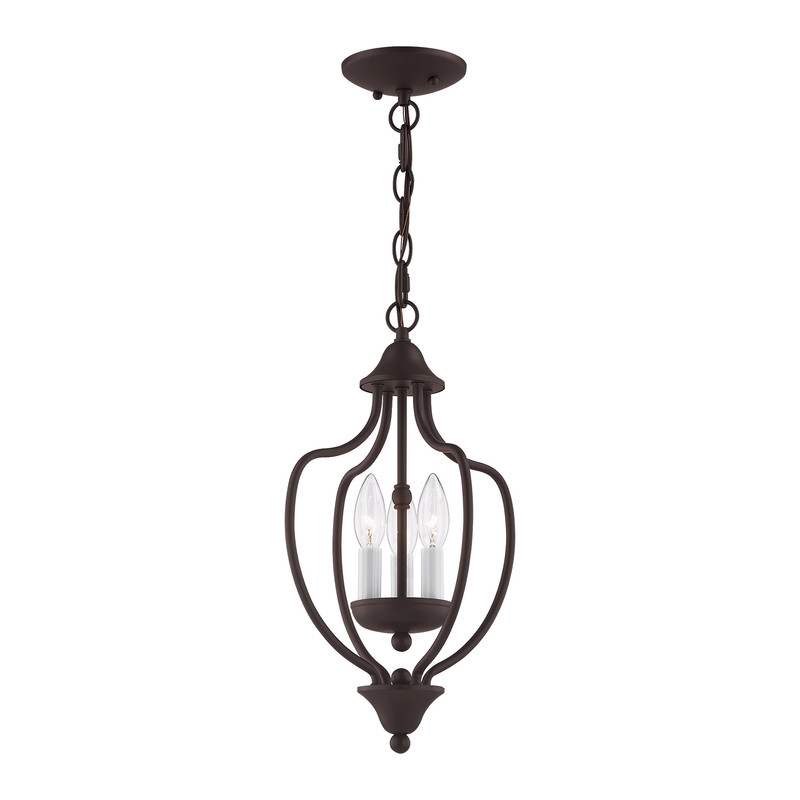 Livex Lighting Home Basics 3 Light Bronze Chain Hang/Ceiling Mount