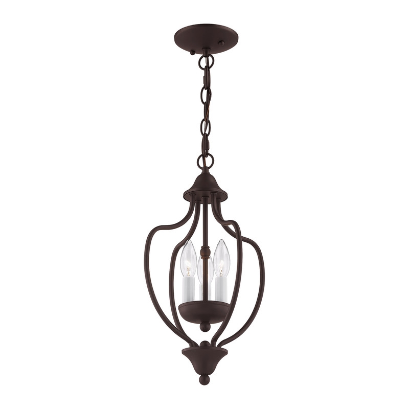Livex Lighting Home Basics 3 Light Bronze Chain Hang/Ceiling Mount