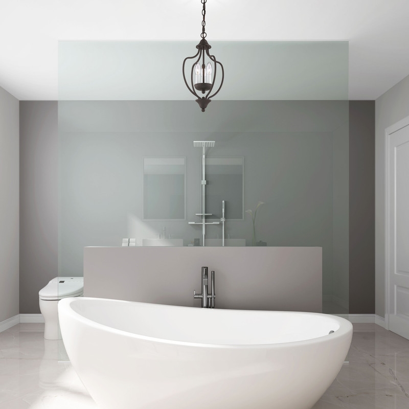 Livex Lighting Home Basics 3 Light Bronze Chain Hang/Ceiling Mount