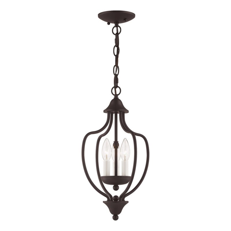 Livex Lighting Home Basics 3 Light Bronze Chain Hang/Ceiling Mount