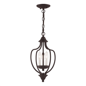 Livex Lighting Home Basics 3 Light Bronze Chain Hang/Ceiling Mount