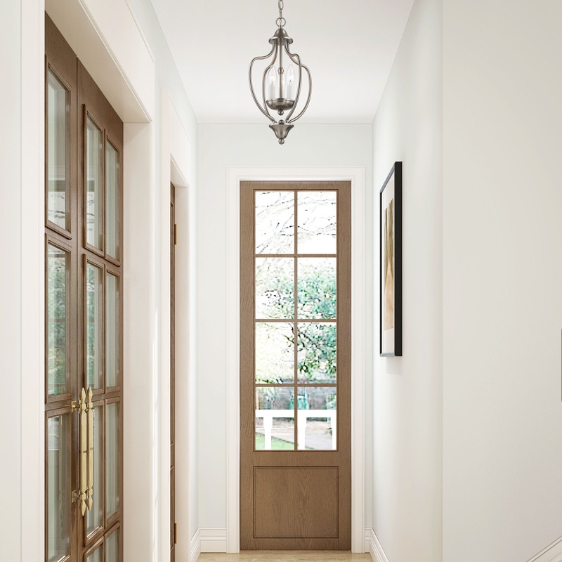 Livex Lighting Home Basics 3 Light Brushed Nickel Chain Hang/Ceiling Mount