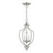 Livex Lighting Home Basics 3 Light Brushed Nickel Chain Hang/Ceiling Mount