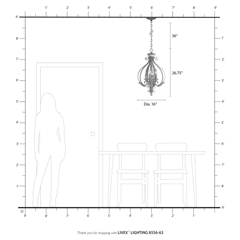Livex Lighting Villa Verona 4 Light Verona Bronze Foyer