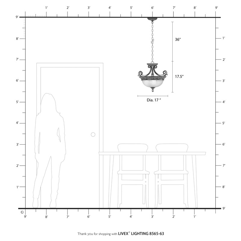 Livex Lighting Villa Verona 3 Light Verona Bronze Chain Hang/Ceiling Mount
