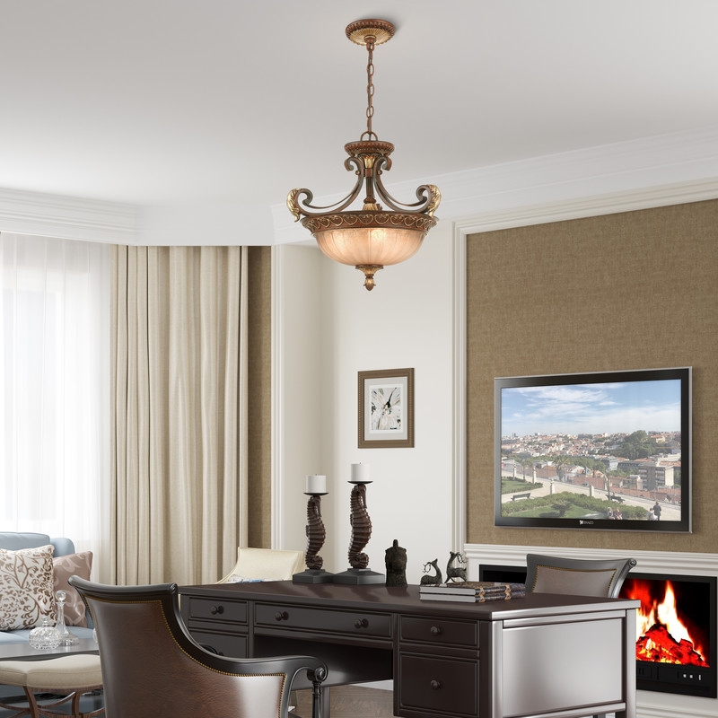 Livex Lighting Villa Verona 3 Light Verona Bronze Chain Hang/Ceiling Mount
