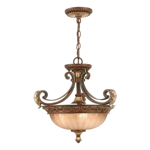 Livex Lighting Villa Verona 3 Light Verona Bronze Chain Hang/Ceiling Mount