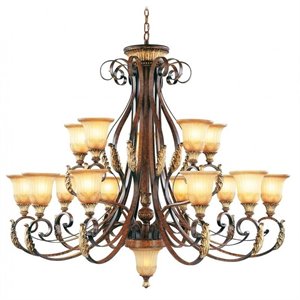 Livex Lighting Villa Verona Chandelier in Verona Bronze with Aged Gold Leaf