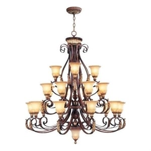 Livex Lighting Villa Verona Chandelier in Verona Bronze with Aged Gold Leaf