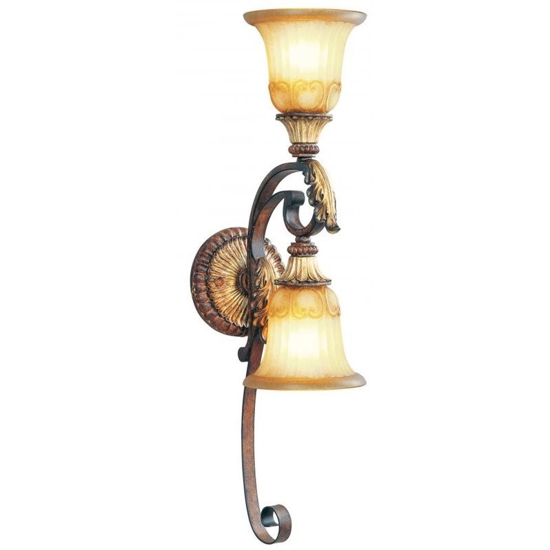 Livex Lighting Villa Verona Wall Sconce in Verona Bronze with Aged Gold Leaf