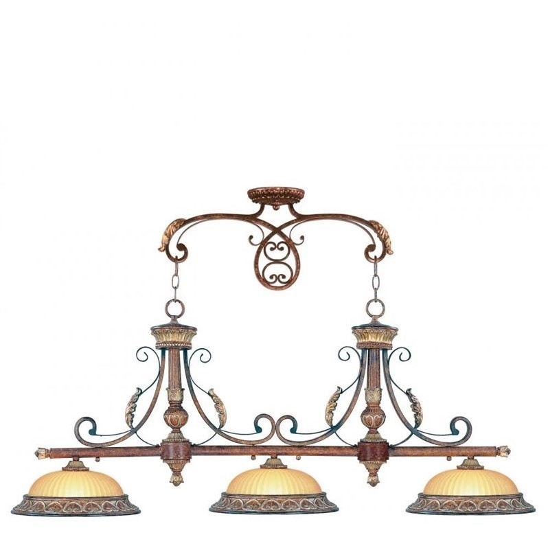 Livex Lighting Villa Verona Island in Verona Bronze with Aged Gold Leaf Accents