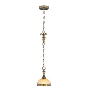 Livex Lighting Seville Mini Pendant in Palacial Bronze with Gilded Accents