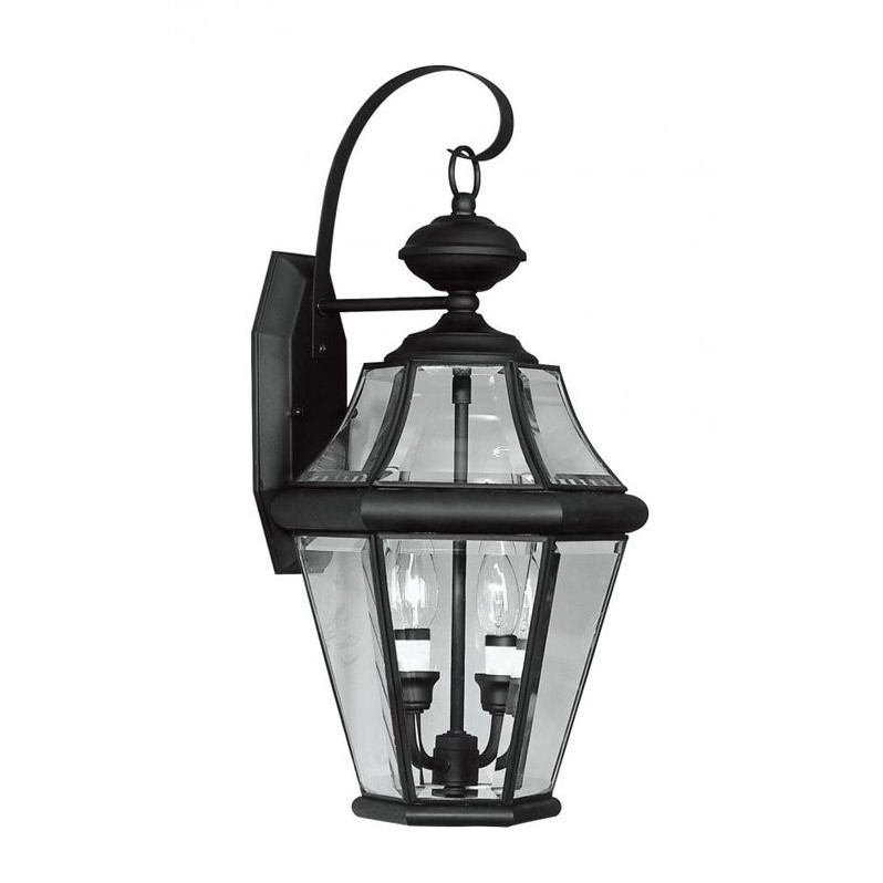 Livex Lighting Georgetown 2 Light Outdoor Wall Lantern in Black