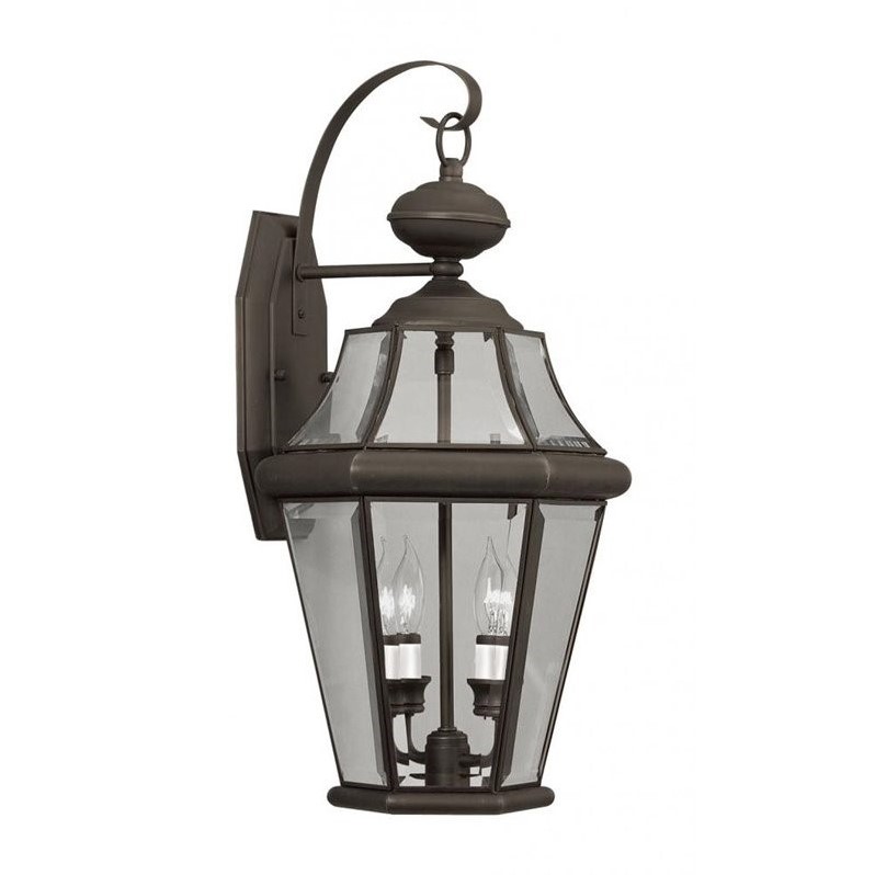 Livex Lighting Georgetown 2 Light Outdoor Wall Lantern in Bronze
