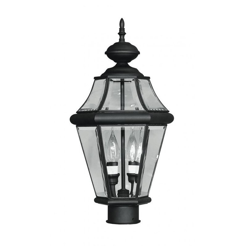 Livex Lighting Georgetown 2 Light Outdoor Post Head in Black
