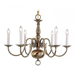 Livex Lighting Williamsburgh Chandelier in Antique Brass
