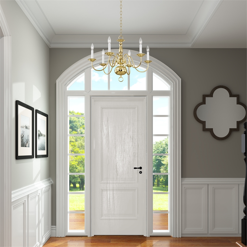 Livex Lighting Williamsburgh 6-Light Metal Chandelier in Polished Brass