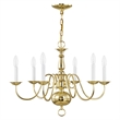 Livex Lighting Williamsburgh 6-Light Metal Chandelier in Polished Brass